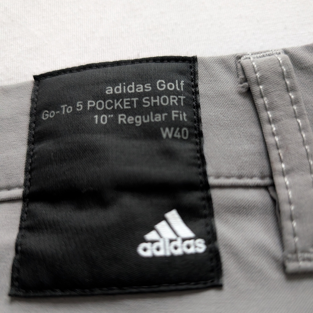 Adidas Golf Gray 5-Pocket Shorts Stretchy, water-repellent golf shorts.